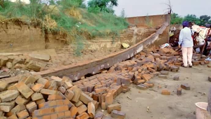 भारी बारिश से झोपड़ी पर गिरी प्लॉट की दीवार, 70 वर्षीय महिला की दबने से मौत