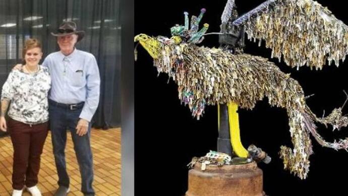 18 हजार चाबियों से बना डाली पक्षी की मूर्ति, वजह जान कर रह जाएंगे हैरान