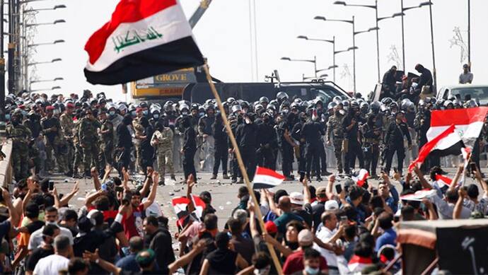 इराक में संघर्ष के दौरान दो प्रदर्शनकारियों की मौत 20 घायल