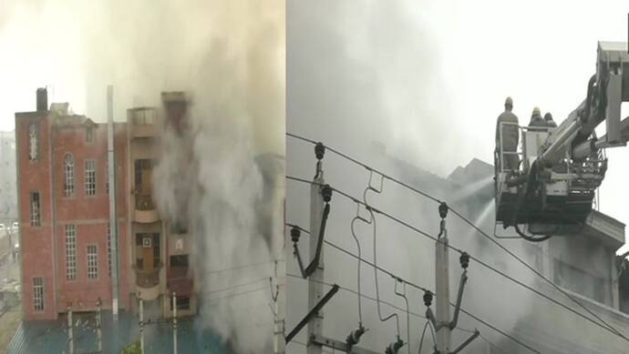 दिल्ली के नरेला में दो फैक्ट्रियां आग की चपेट में, फैक्ट्री में रखे सिलेंडर में हुआ ब्लास्ट
