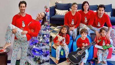 सनी लियोनी ने पति और तीनों बच्चों के साथ यूं मनाया क्रिसमस, पति की गोद में नजर आई एक्ट्रेस