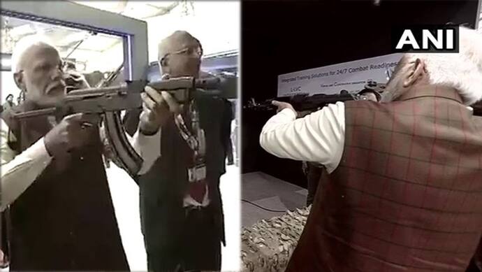 PM मोदी ने किया 11वें डिफेंस एक्सपो का उद्घाटन, वर्चुअल शूटिंग रेंज में राइफल से दागी गोलियां