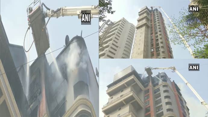 सिलिंडर में विस्फोट से 21 मंजिता इमारत में लगी आग, बुझाने के दौरान 7 कर्मी घायल