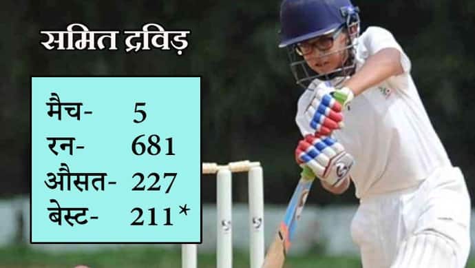 राहुल द्रविड़ के बेटे ने 5 पारियों में जड़ दिए 681 रन, 227 का औसत, स्ट्राइक रेट भी 130 के पार