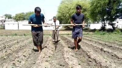 लॉकडाउन की दर्दनाक तस्वीरः बुरे हालात में किसान ने बेटों को बैल बनाकर जोता खेत, पढ़िए बेबसी की कहानी