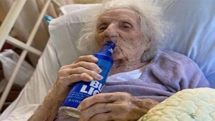ठग लाइफ: 103 साल में कोरोना को दी मात, अस्पताल के बिस्तर से उठने से पहले एक सांस में गटक गईं पूरी बीयर