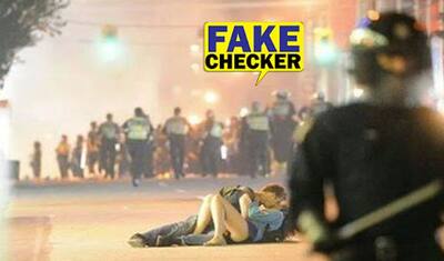 Fact Check: 'अमेरिका में ऐसे होते हैं धरने-प्रदर्शन'...सड़क पर लोटकर किस करते रहे कपल, जानें तस्वीर का सच