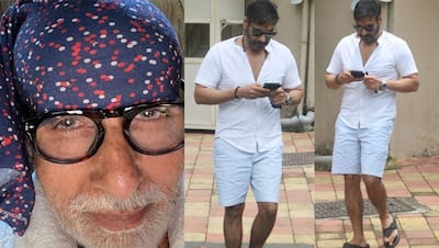घर में रहकर ऐसी हो गई 77 साल के अमिताभ की हालत, हाफ पैंट पहने मोबाइल में बिजी दिखे अजय देवगन