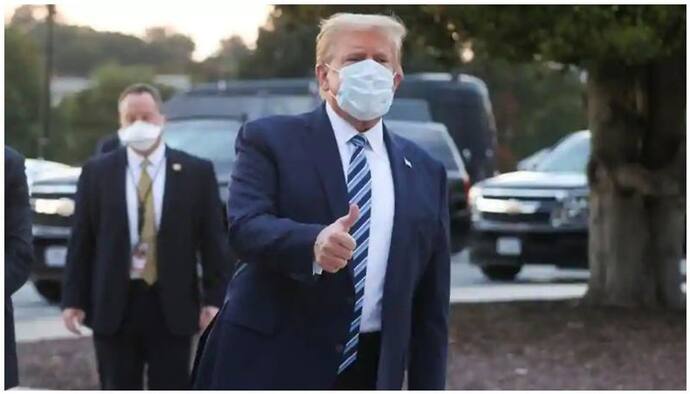 हॉस्पिटल से ह्वाइट हाउस पहुंचे कोरोना संक्रमित अमेरिकी राष्ट्रपति ट्रंप, मास्क को किया मुंह से दूर