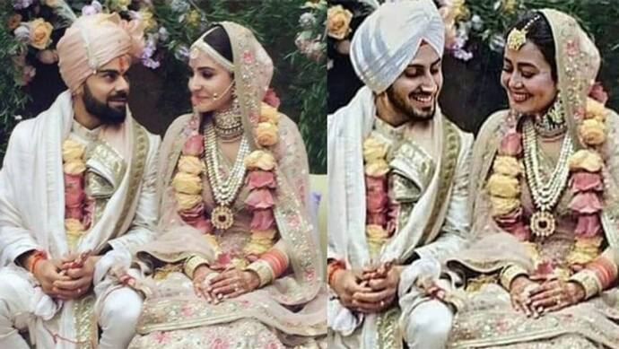 नेहा कक्कड़ ने शादी में कॉपी किया अनुष्का-प्रियंका का ब्राइडल लुक, इस कपल के तो पोज तक की कर डाली नकल