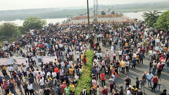 अमन बैंसला को इंसाफ दिलाने की मांग, हजारों की संख्या में जुटे लोग, DND पर 2 किलोमीटर लंबा जाम