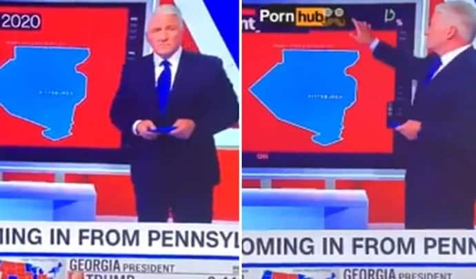 Fake Check: CNN के अमेरिकी चुनाव कवरेज में अचानक दिखने लगा पोर्नहब का Logo, शर्मिंदा एंकर का ये है पूरा सच