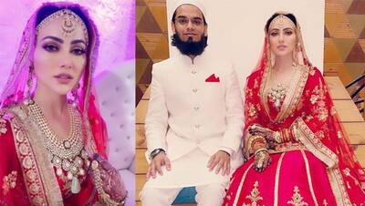 निकाह के 2 दिन बाद सना ने लाल जोड़े में पति के साथ शेयर की फोटो, अब खान से हो गईं सईद