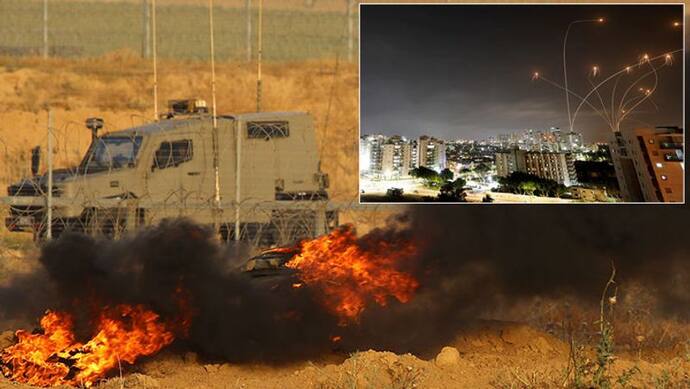 हमास के हमले के बाद इजरायल एयरस्ट्राइक करके 10 मिनट में गाजा पट्टी के कई इलाके किए तबाह