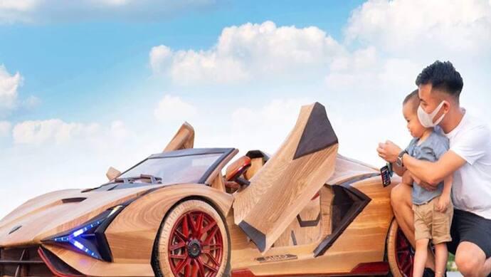 बेटे ने की खिलौने वाली कार की डिमांड, पापा ने लकड़ी से बना डाली 27 करोड़ वाली Lamborghini कार