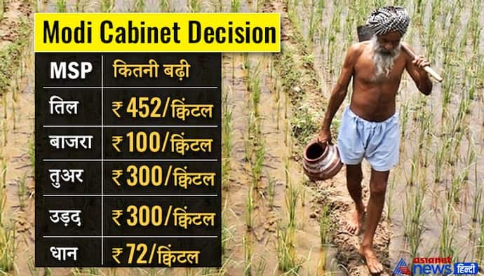 Cabinet decision खरीफ फसलों की बढ़ाई MSP: तिल में 452 रुपये, तुअर-उड़द में 300, धान में 72 रुपये बढ़ोत्तरी