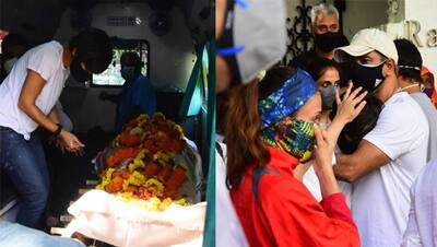 PHOTOS: पति राज कौशल की अंतिम यात्रा में सुध बुध खो बैठी मंदिरा बेदी, इनके गले लगकर फूट-फूटकर रोई
