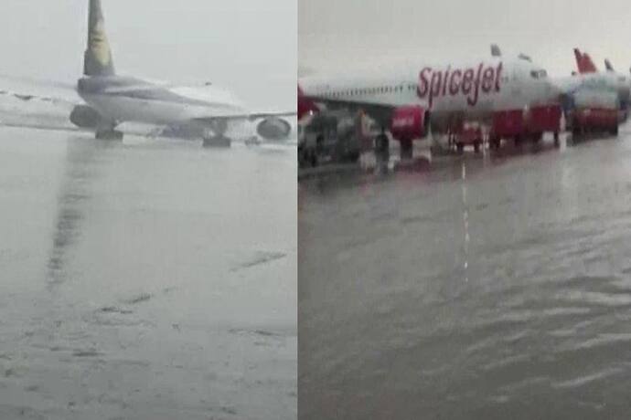 46 साल बाद दिल्ली में इस तरह बरसे बदरा: जलमग्न हुआ एयरपोर्ट, फ्लाइट की गईं डायवर्ट, सड़कों पर केवल पानी