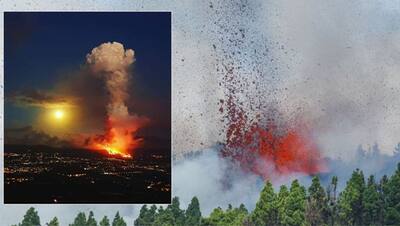 Shocking Pics: स्पेन में 50 साल बाद फिर 'La Palma' ज्वालामुखी फूटा, अमेरिका-कनाडा तक सुनामी का Alert
