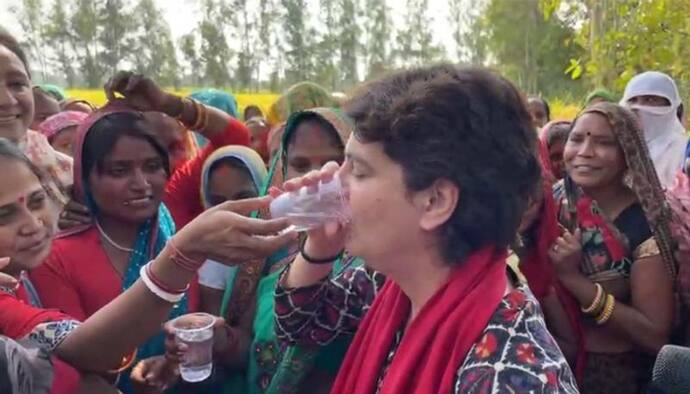 जब खेत में महिलाओं के बीच बैठ गईं प्रियंका गांधी, साथ में खाए आलू पराठे, सबके नाम पूछे और बताईं 7 प्रतिज्ञाएं