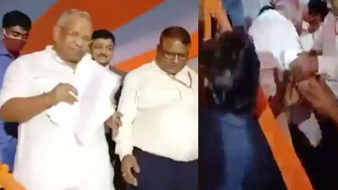 जब सीढ़ियों से धड़ाम गिरे बिहार के डिप्टी CM तारकिशोर प्रसाद, ऊपर से बाडीगार्ड भी गिरे, सामने आया Video