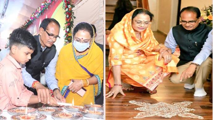 CM Shivraj  ने मनाई अनूठी Diwali, काश सभी ऐसे ही करें सेलिब्रेट..फिर पत्नी के साथ देहरी पर बनाई खास रंगोली