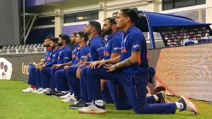 T20 World Cup 2021 IND vs SCO: भारतीय टीम ने ब्लैक लाइव्स मैटर का फिर किया समर्थन