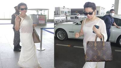 Kangana Ranaut ने सफेद साड़ी पर काला चश्मा पहन दिखाया स्वैग, छोटे कपड़े पहने Malaika Arora का छूटा पसीना