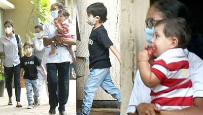 मम्मी- पापा को घर छोड़ छोटे भाई संग टहलने निकलने Taimur Ali Khan, इधर गुस्से में नजर आए Salman Khan