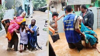 Andhra Pradesh floods: ये हैं रियल 'खतरों के खिलाड़ी'; बाढ़ में फंसे लोगों को बचाने लगा दी जान की बाजी
