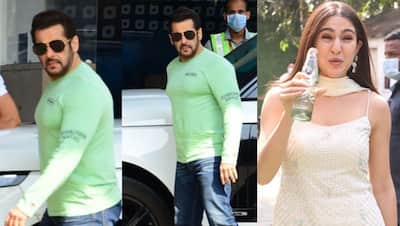 नियोन टी-शर्ट और गॉगल लगाए गुस्से में दिखे Salman Khan तो हाथ में बोतल लिए यहां नजर आई Sara Ali Khan