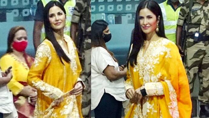 Katrina Kaif Vicky Kaushal Wedding: पीले सूट में कलीना एयरपोर्ट पहुंचीं कैटरीना, मां और विक्की संग हुईं रवाना