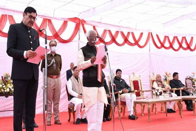 हरियाणा में 2 साल बाद खट्टर कैबिनेट का पहला विस्तार, BJP से कमल गुप्ता, JJP से देवेंद्र सिंह बबली बने मंत्री