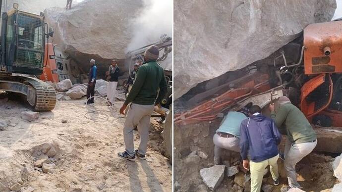 हरियाणा में बड़ा हादसा:  भिवानी में पहाड़ खिसकने से कई वाहन दबे, 20-25 लोग दबे..4 लाशें निकाली जा चुकीं