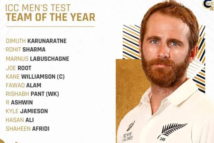 ICC Test Team of the Year 2021 : केन विलिमसन बने कप्तान, रोहित, अश्विन और पंत को मिली जगह