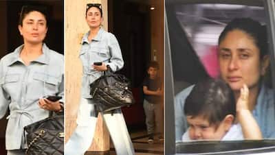 बिना मेकअप हड़बड़ी में बेटों संग घर से निकली Kareena Kapoor, मम्मी के पीछे भागा तैमूर तो परेशान दिखा जेह