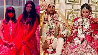 अंबानी के बेटे की शादी में छा गई Aishwarya Rai-Aaradhya Bachchan, सुर्ख लाल जोड़े में भी दिखी खूबसूरत