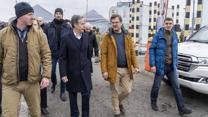 पोलैंड सीमा पर अमेरिकी विदेश मंत्री से मिले यूक्रेन के विदेश मंत्री, रूस का सामना करने के लिए मांगा हथियार