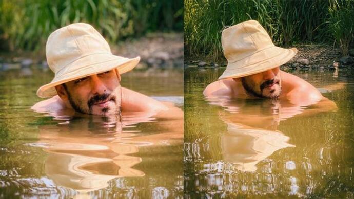 तालाब में नहाते दिखे सलमान खान, एक यूजर बोला- भाईजान ध्यान से पानी में सांप भी हो सकता है