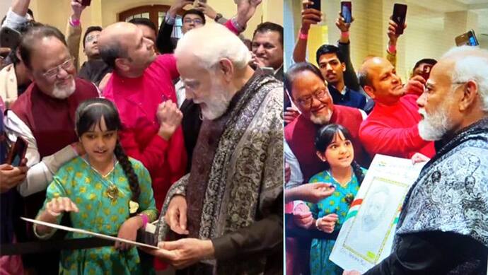 PM की यूरोप विजिटः लड़की के हाथों में खुद की पेन्टिंग देख मंत्रमुग्ध हुए मोदी ने कहा-'भाई फोटो निकालो'