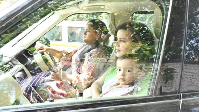 भाई सलमान खान को ईद की मुबारकबाद देने खुद कार चलाकर पहुंची बहन अर्पिता, बेटी आयत भी आई नजर