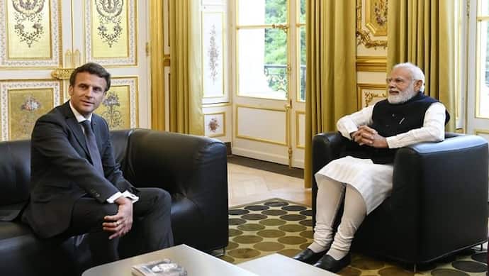 पेरिस में पीएम मोदी ने की फ्रांस के राष्ट्रपति मैक्रों से मुलाकात, दोबारा चुने जाने पर दी बधाई