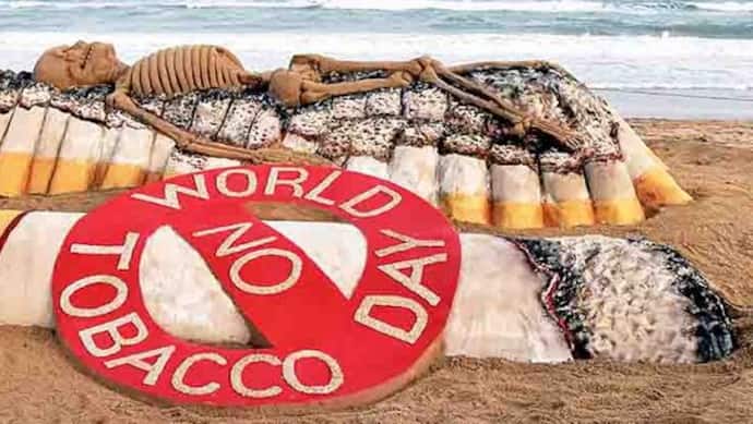 World No Tobacco Day sand art-at Puri beach