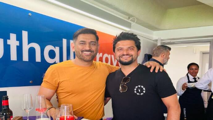 लॉड्स में खूब जमा रंग जब मिले दो जिगरी यार, धोनी रैना ने लिए भारत बनाम इंग्लैंड मैच के मजे