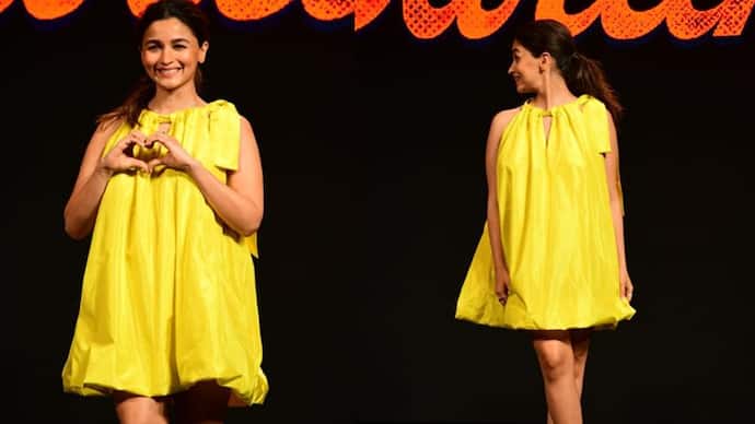 alia bhatt at film darlings trailer launch event got trolled for her yellow short dress KPJ