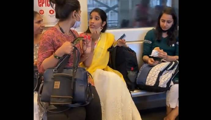 मेट्रो में इस छोटी सी बात के लिए 2 महिला यात्री आपस में लड़ पड़ीं, तू-तू मैं-मैं करते वीडियो हुआ वायरल 