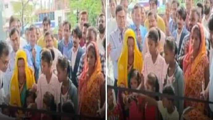 गोरखपुर में शोरूम के उद्घाटन को देखते रहे गए VIP और मजदूर के बच्चों ने काटा फीता