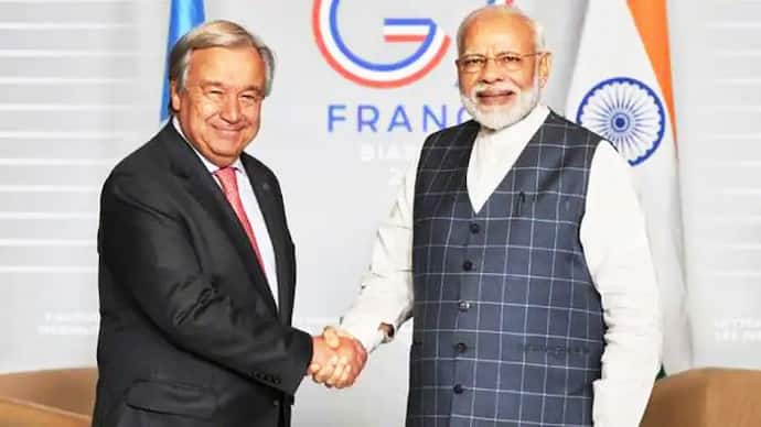 Antonio Guterres with Modi