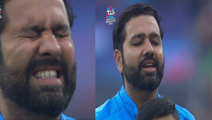 India vs Pakistan: मैच से पहले राष्ट्रगान के दौरान भावुक हुए कप्तान रोहित शर्मा, आंखों से छलके आंसू