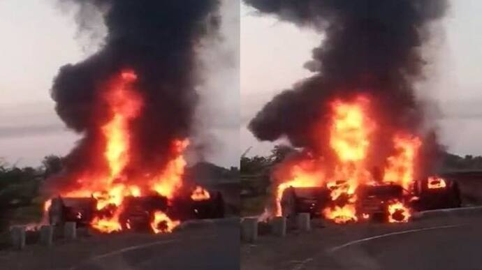  मध्‍य प्रदेश के खरगौन में बड़ा हादसा: हाइवे पर पेट्रोल टैंकर पलटने से लगी आग, एक महिला की मौत, 30 लोग झुलसे